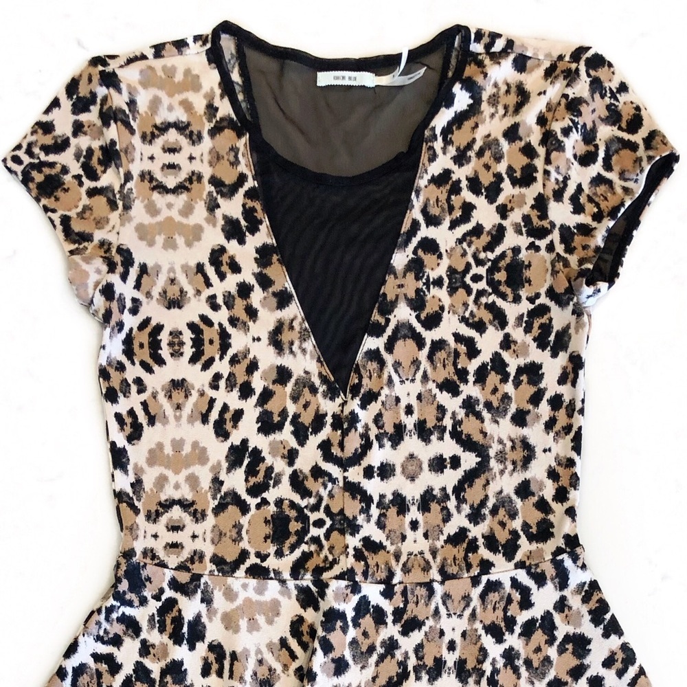 Urban Outfitters Kimchi Blue Cheetah Mesh Dress Size Small - Picture 3 of 8